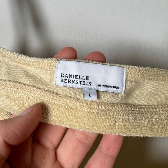 Danielle Bernstein By WeWoreWhat Butter Yellow Bandeau Top Women's Large - Picture 6 of 8